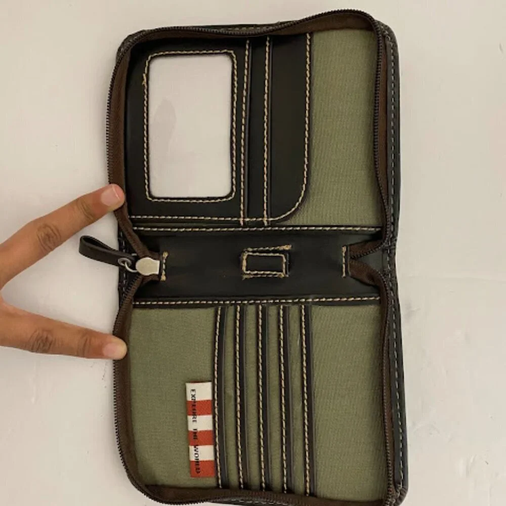 High Seas Rally Black Leather Bifold Trifold Wallet Organizer Passport Holder